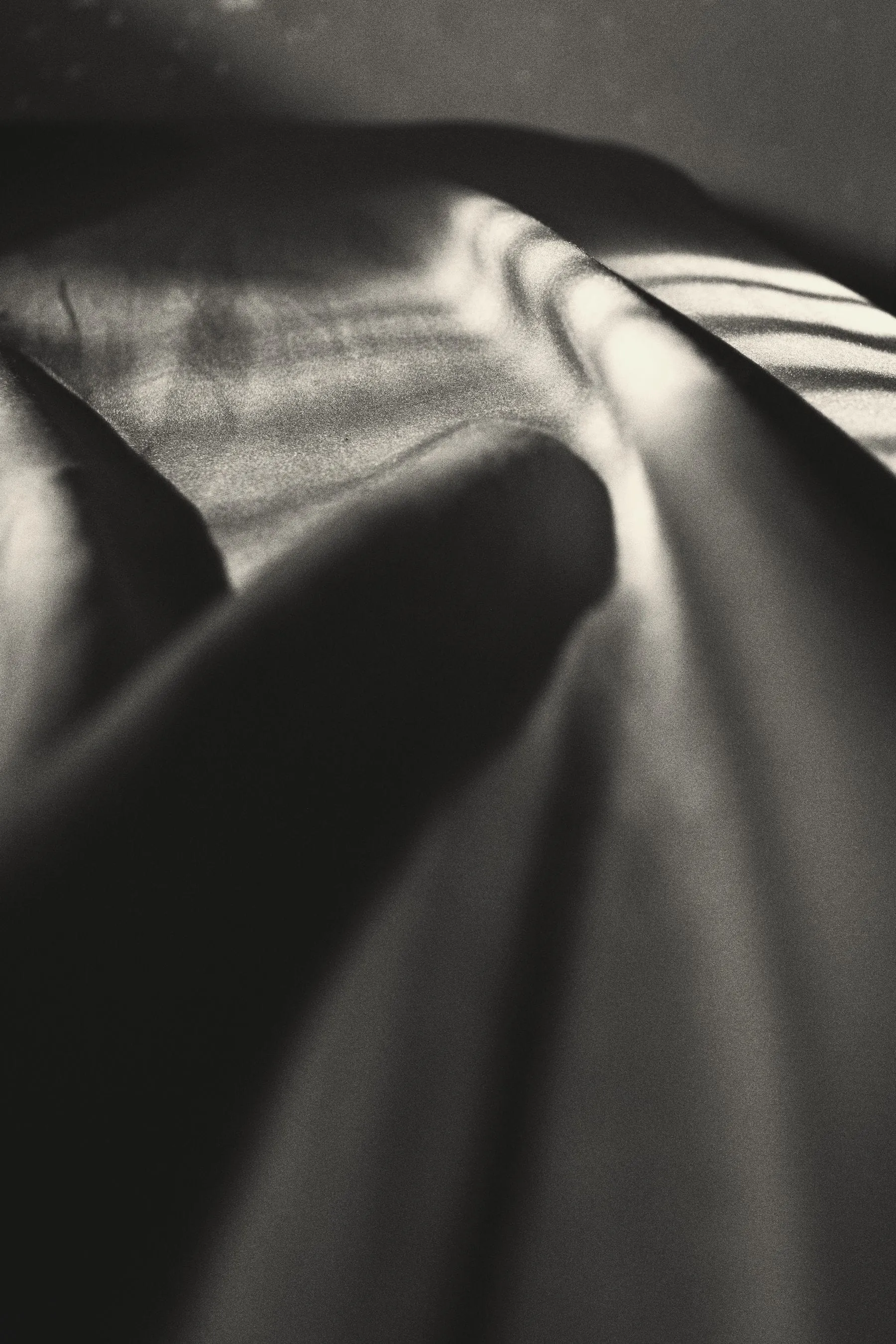 Satin fabric in black and white